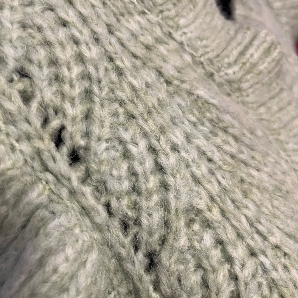 Zara Light Green Ruffled Sweater - Picture 4 of 5